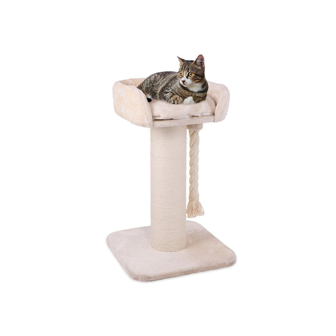 Kazoo High Bed Scratch Post W/Rope Cream - Just For Pets Australia