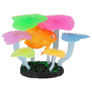 Kazoo Silicone Plant - Fluro Anemone Medium Discus Medium - Just For Pets Australia