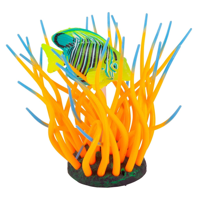 Kazoo Silicone Plant - Fluro Anemone Medium Striped Surgeonfish & Air - Just For Pets Australia