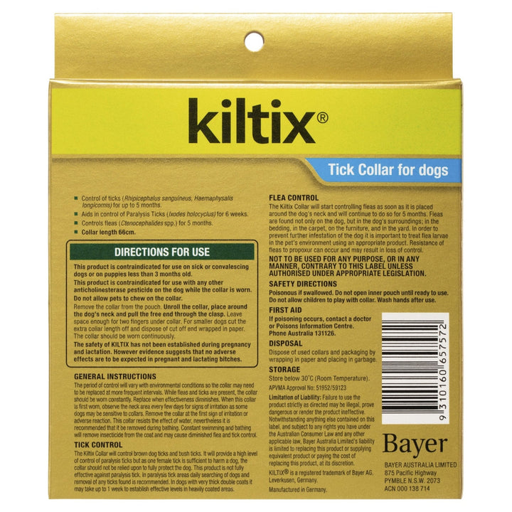 Kiltix Tick Collar For Dogs - 1 Pack - Just For Pets Australia