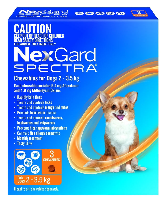 NexGard Spectra Chews For Dogs 2-3.5kg - Just For Pets Australia