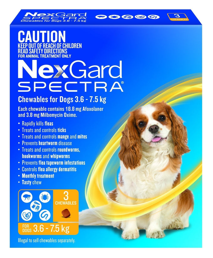 NexGard Spectra Chews For Dogs 3.6-7.5kg - Just For Pets Australia