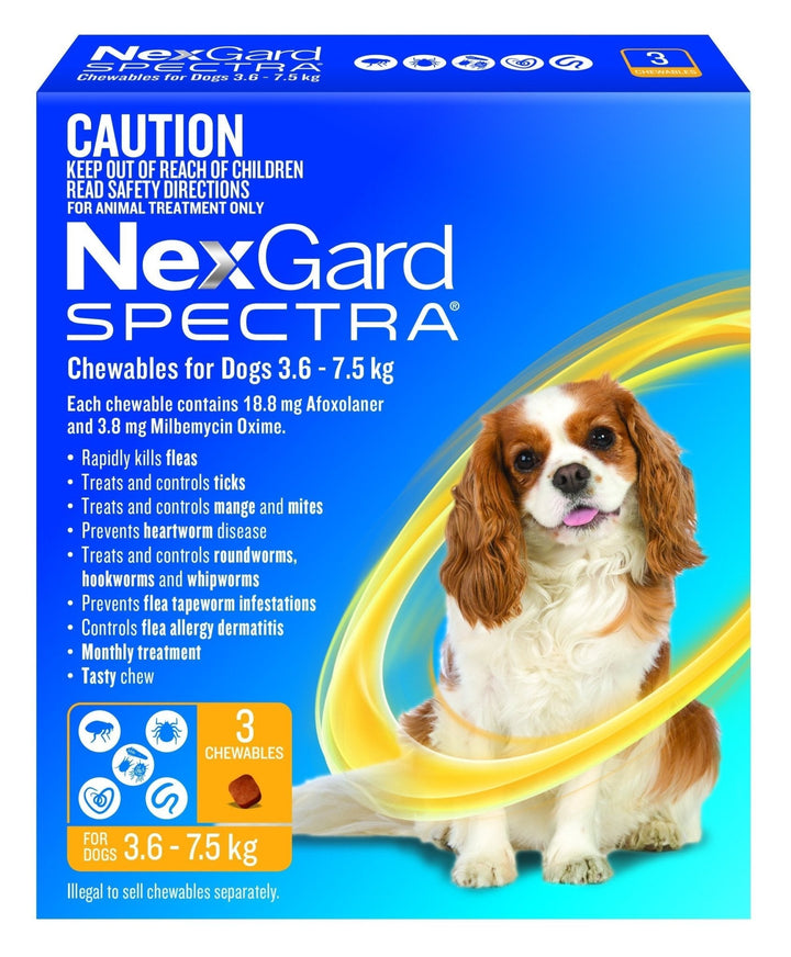 NexGard Spectra Chews For Dogs 3.6-7.5kg - Just For Pets Australia
