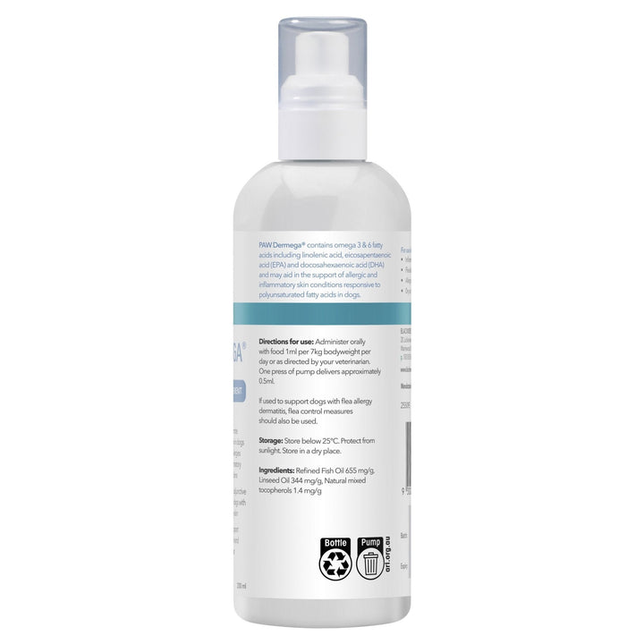 PAW Dermega Omega 3 & 6 Oral Supplement - Just For Pets Australia