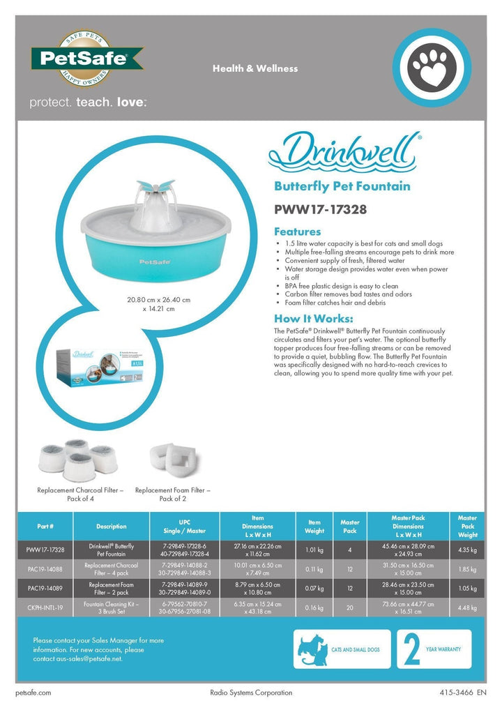 PetSafe® Drinkwell® Butterfly Pet Fountain - Just For Pets Australia