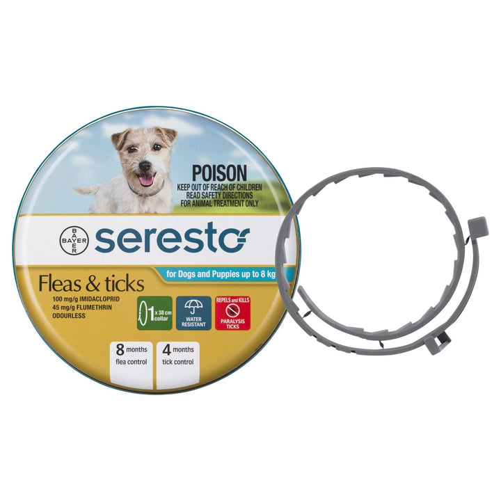 Seresto Flea & Tick Collar For Dogs And Puppies Up To 8kg - Just For Pets Australia