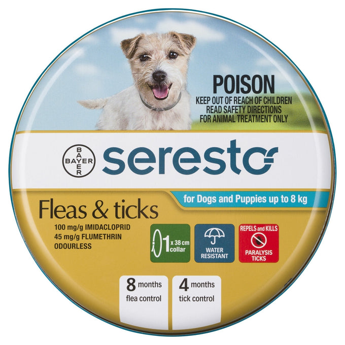 Seresto Flea & Tick Collar For Dogs And Puppies Up To 8kg - Just For Pets Australia