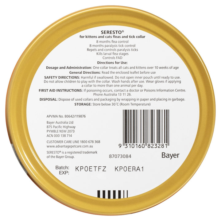 Seresto Flea & Tick Collar for Kittens And Cats - Just For Pets Australia