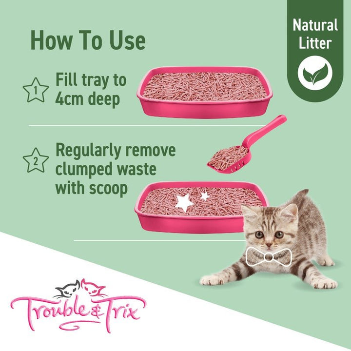 Trouble & Trix Natural Pellets Cat Litter - Cherry Blossom - Just For Pets Australia