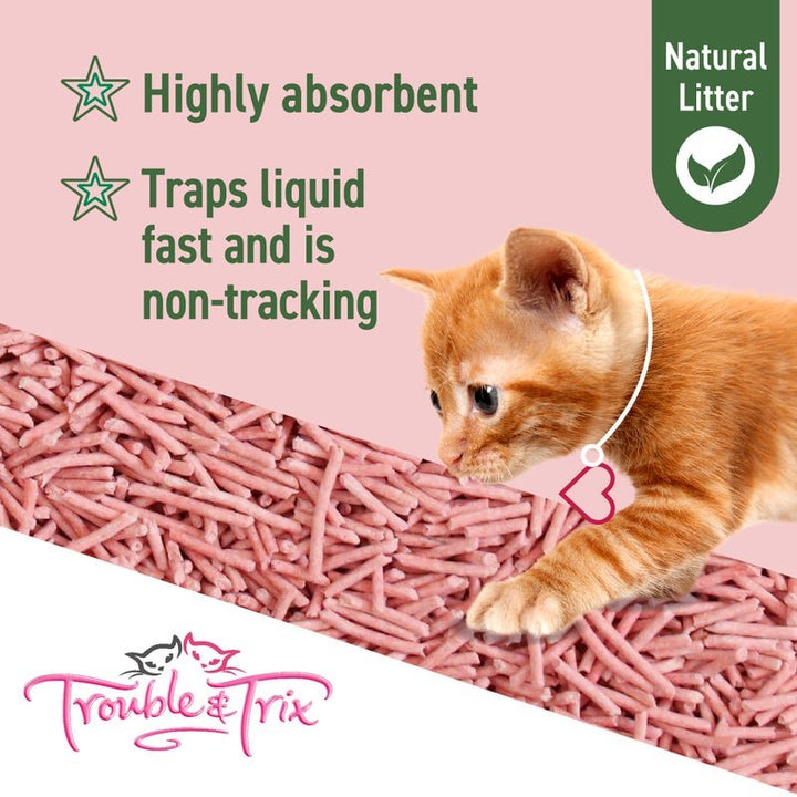 Trouble & Trix Natural Pellets Cat Litter - Cherry Blossom - Just For Pets Australia