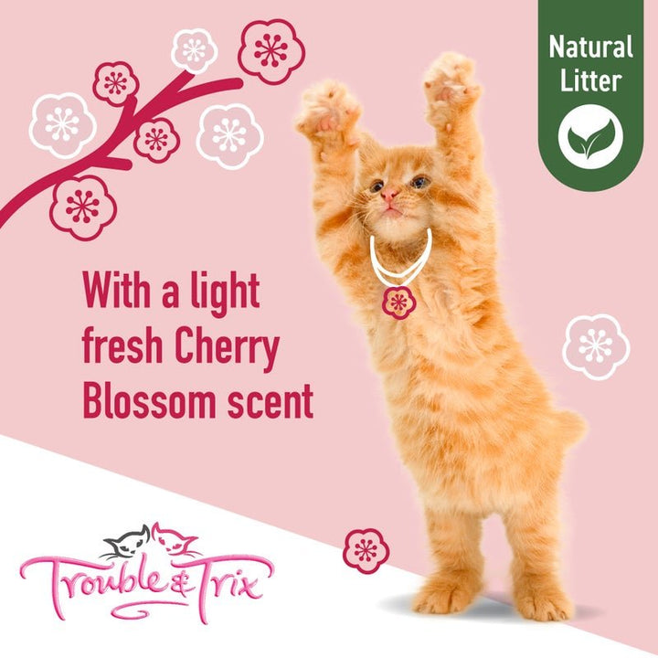 Trouble & Trix Natural Pellets Cat Litter - Cherry Blossom - Just For Pets Australia