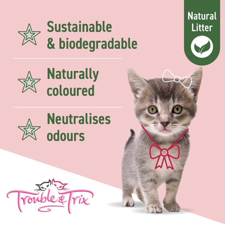 Trouble & Trix Natural Pellets Cat Litter - Cherry Blossom - Just For Pets Australia