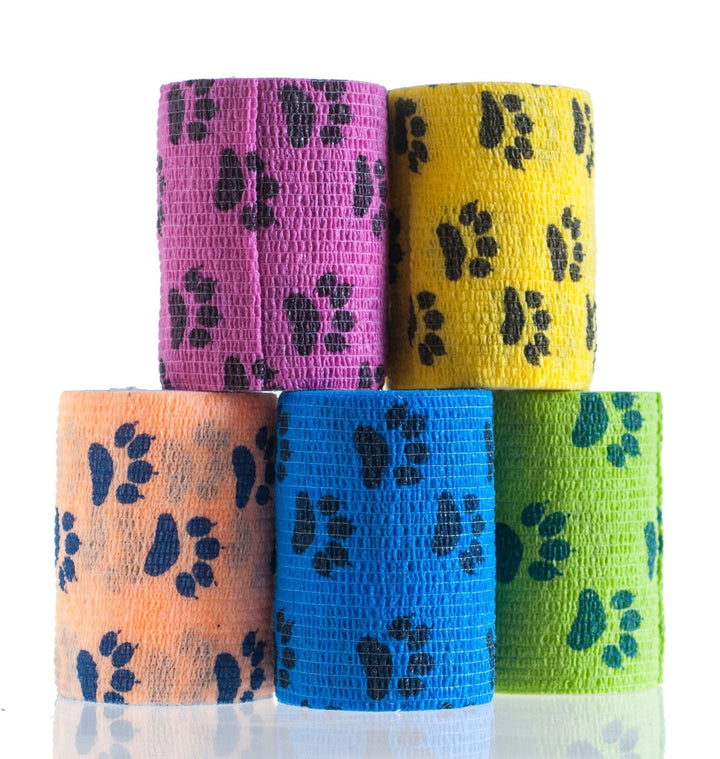 ValuWRAP Cohesive Bandage Paw Pattern 10 pack - Just For Pets Australia