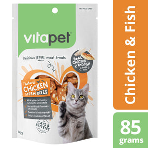 VitaPet Cat treats Chicken & Fish Bites 85g - Just For Pets Australia