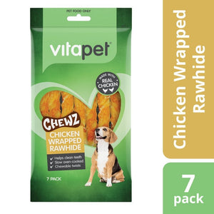 VitaPet Chewz Chicken Wrapped Rawhide 7pk - Just For Pets Australia