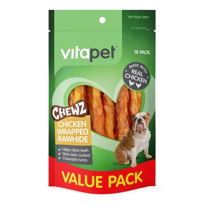 VitaPet Chewz Chicken Wrapped Rawhide - Just For Pets Australia