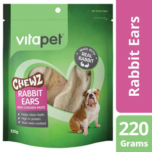 VitaPet Chewz Rabbit Ears with Chicken Paste - Just For Pets Australia