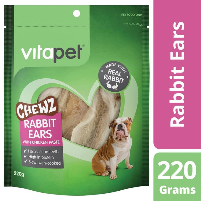 VitaPet Chewz Rabbit Ears with Chicken Paste - Just For Pets Australia