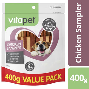 VitaPet Dog Treats Chicken Sampler 400g - Just For Pets Australia