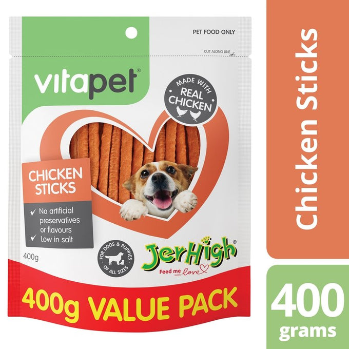 VitaPet Dog Treats Chicken Sticks 400g - Just For Pets Australia