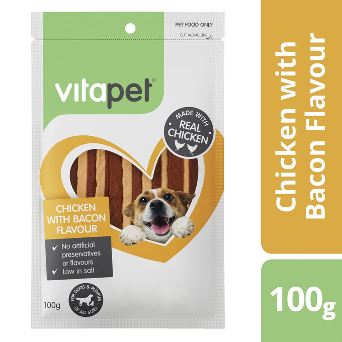 VitaPet JerHigh Chicken/Bacon 100g - Just For Pets Australia