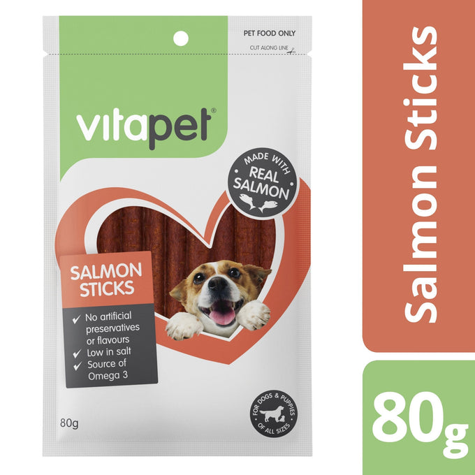 VitaPet Salmon Sticks 80g - Just For Pets Australia