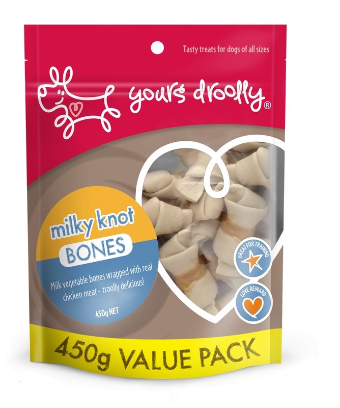 Yours Droolly Milky Knot Bones 450g - Just For Pets Australia